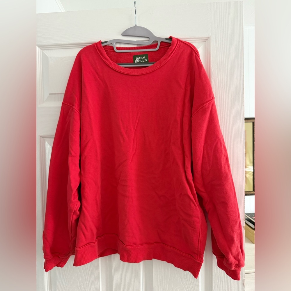 Daily Drills Red Oversized Crew